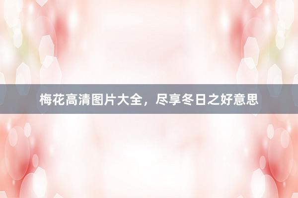 梅花高清图片大全，尽享冬日之好意思